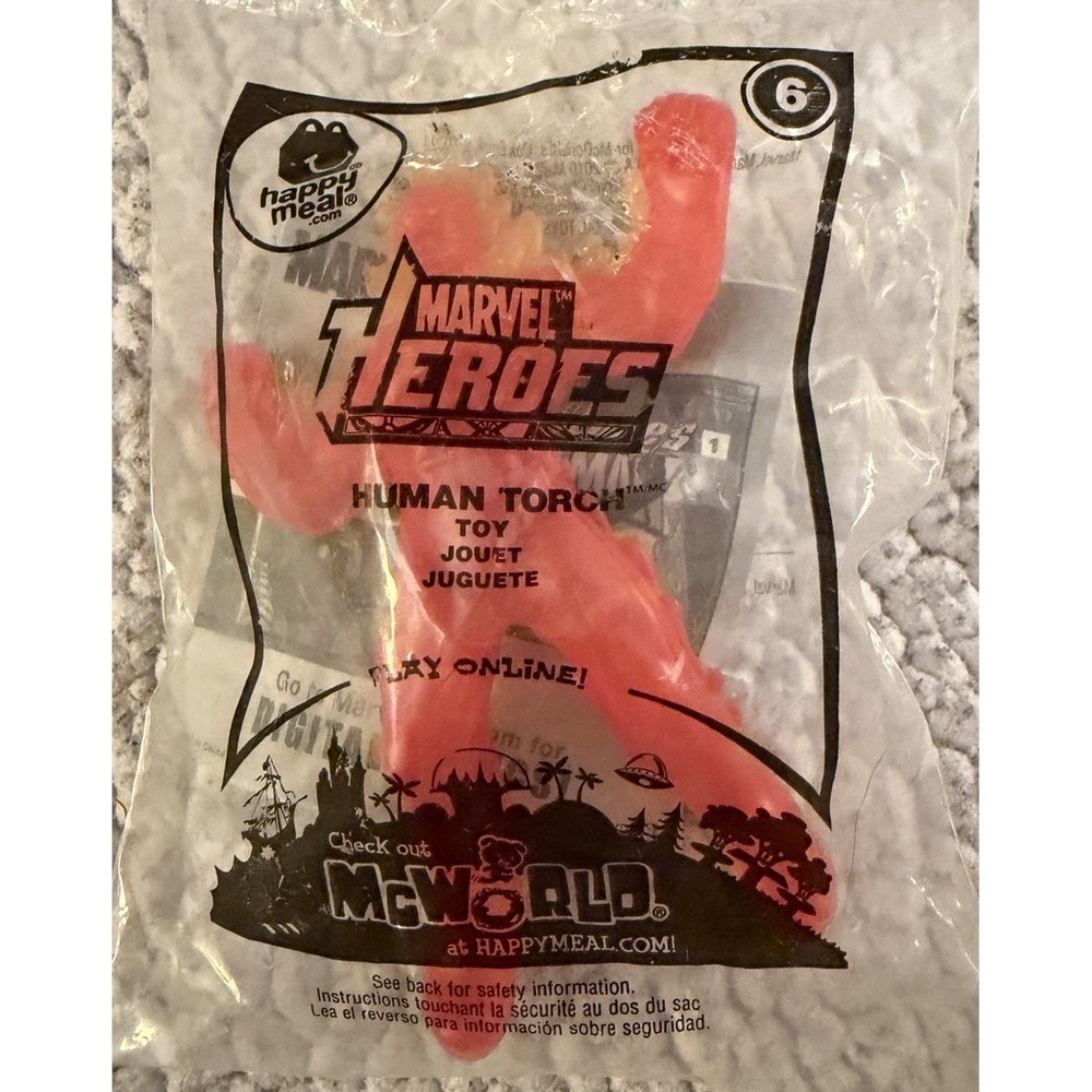 Vintage McDonald's Happy Meal Toy in Package - Marvel Heroes Human Torch 2010